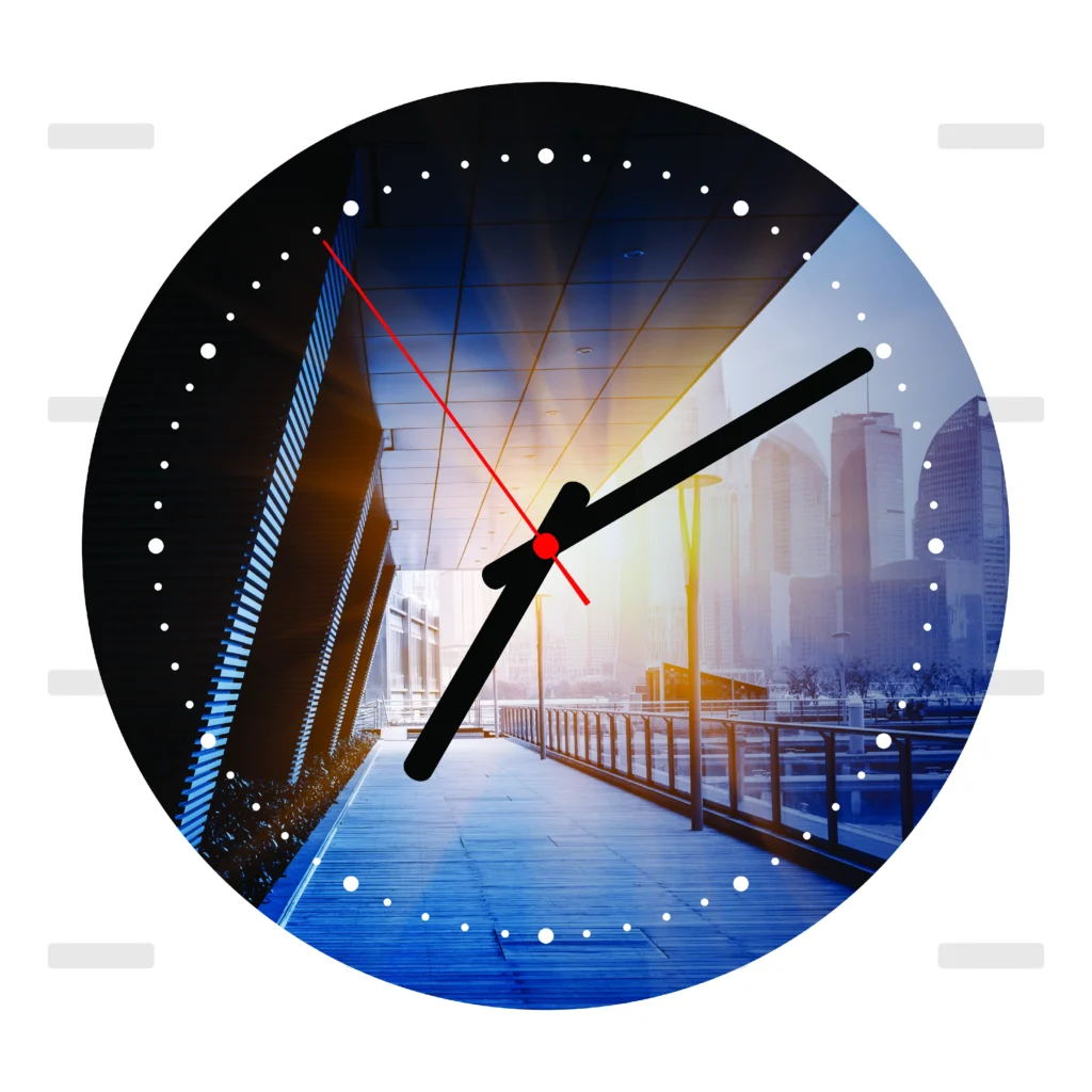 Cityscape Sunrise Wall Clock