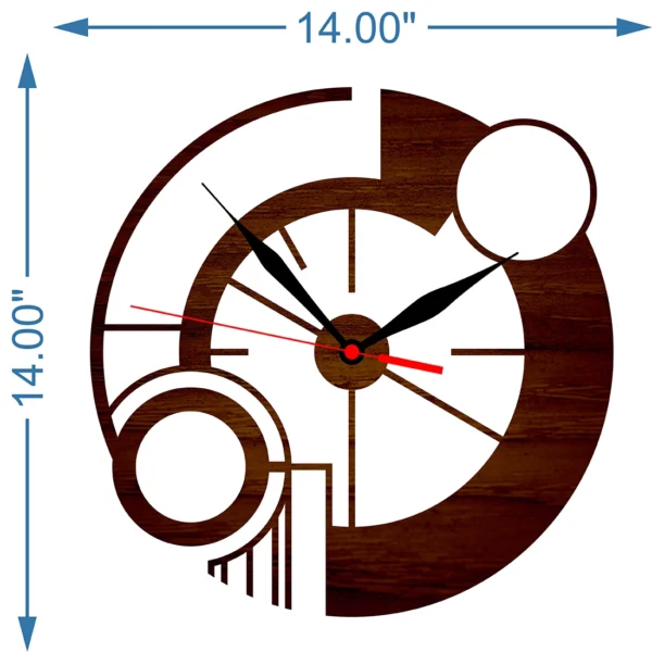 Modern Geometry Wall Clock Size