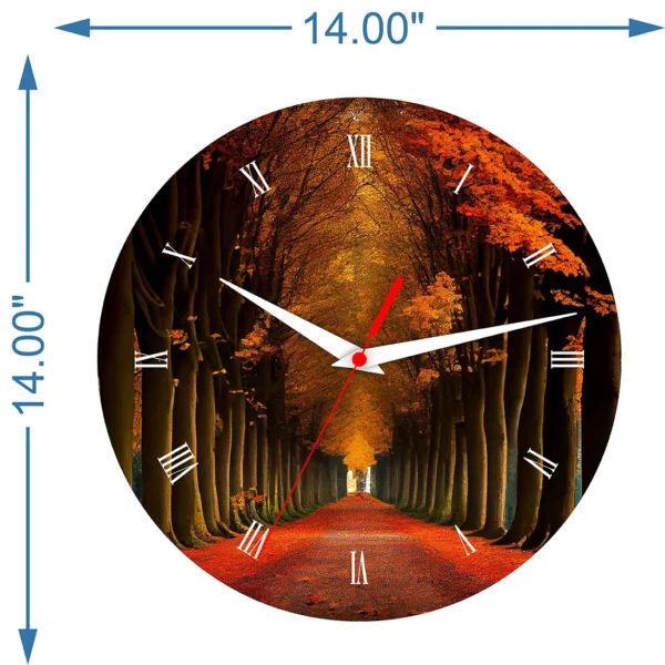 Autumn Path Wall Clock Size